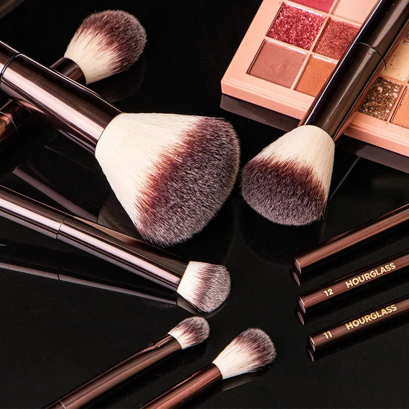 Hourglass Cruelty Free Makeup Brush-19Brushes Set Blusher Powder Eyeshadow Eyebrow Foundation Brush luxury Vegan Makeup Tools