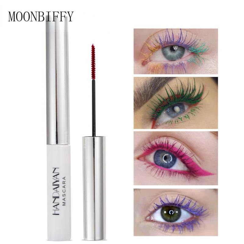 Color Mascara Waterproof Long-lasting Curling Lengthening Makeup Blue Green Red Black White Color Mascara