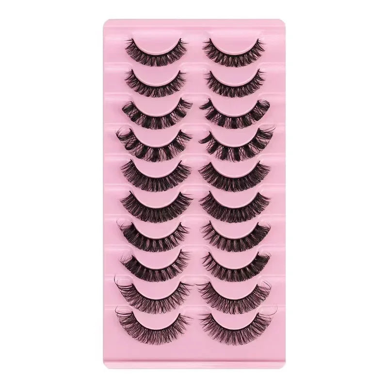 10Pairs 3D Mink Lashes russian strip lash Dramatic False Eyelashes Faux Cils Makeup Wholesale Fake Eyelash Extension