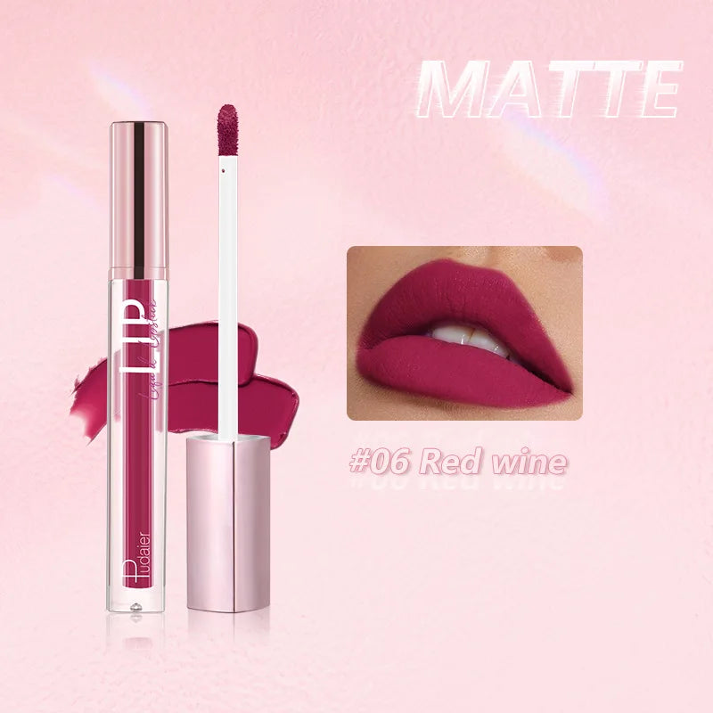 12 Colors Matte Lip Gloss Waterproof Long lasting Non-Stick Lip Glaze Non-Fade Makeup Lipstick for Women.