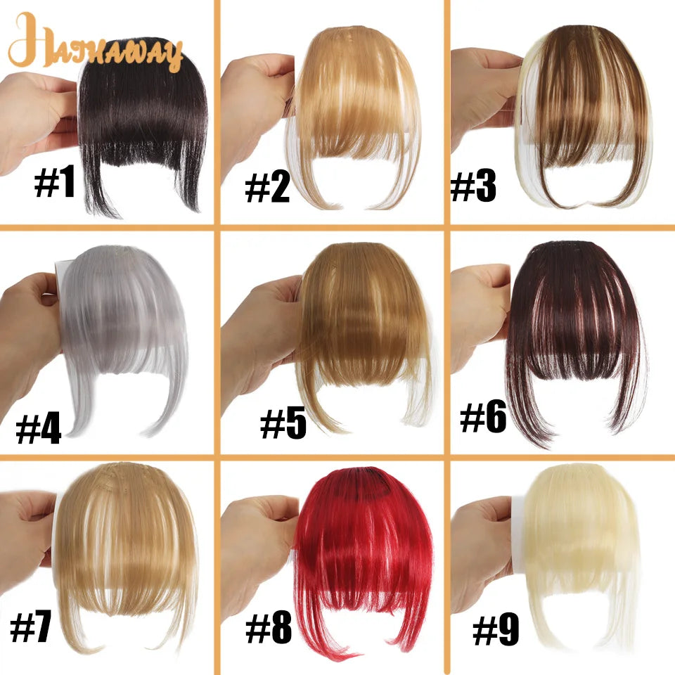 Synthetic Straight bangs  Air bangs Hair Extension Natural Hair Bangs For Women False Bang Black Daily Brown Woman Daily Wear