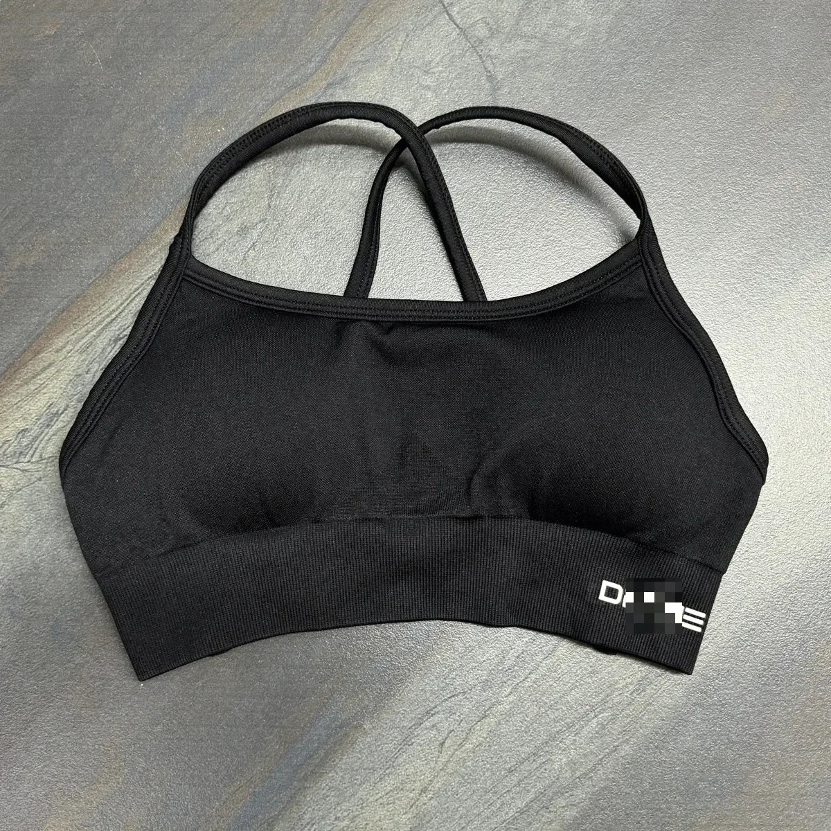 Dynamic Backless Sports Bra With Logo Women Seamless Yoga Top Bra Medium Support Padded Gym Crop Top Stretchy Fitness Sports Top