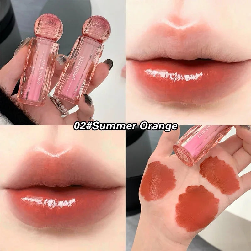 Mirror Lip Glaze Gloss Lasting Waterproof Non Stick Cup Bright Lipstick Lip Ink Tint Luxury Korean Nude Pink Makeup Cosmetics