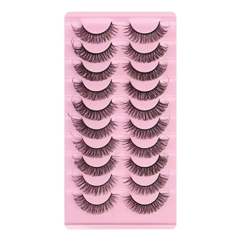 10Pairs 3D Mink Lashes russian strip lash Dramatic False Eyelashes Faux Cils Makeup Wholesale Fake Eyelash Extension