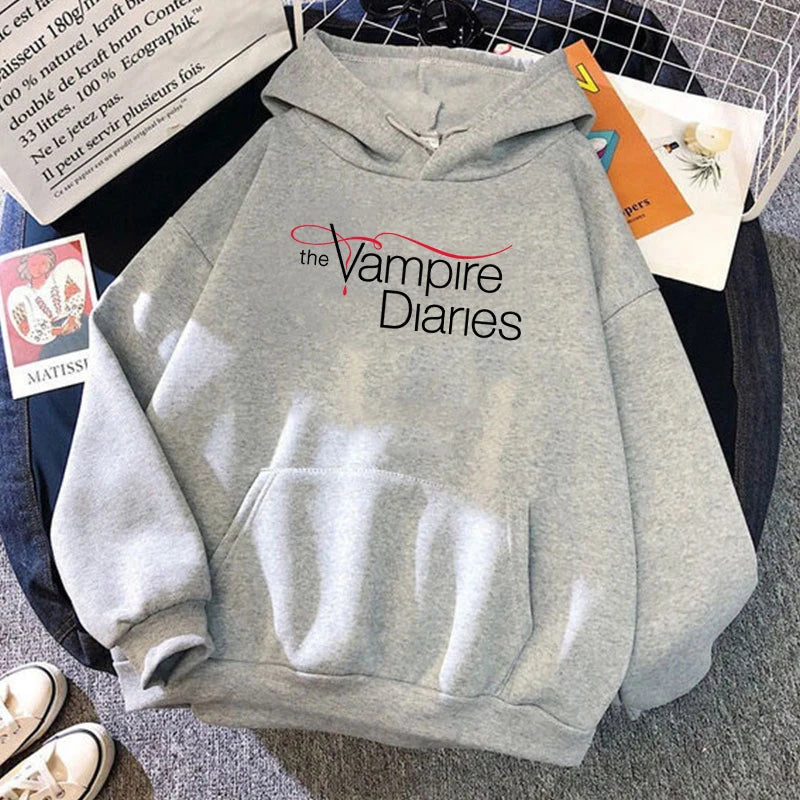 New The Vampire Diaries Print Hoodie Women Men Casual Tops Autumn And Winter Sweatshirts Long Sleeve Harajuku Pullover