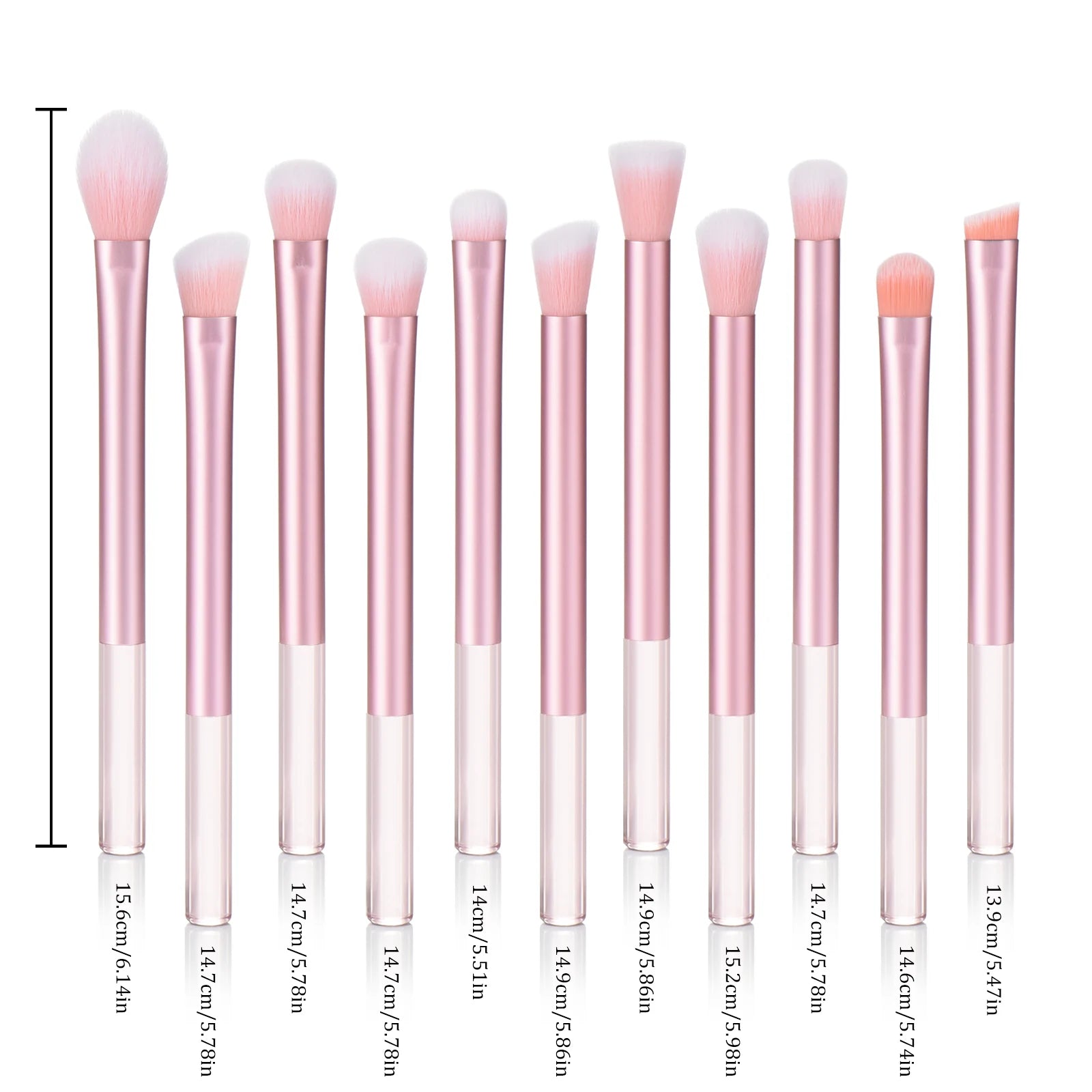 KOSMETYKI Makeup Brush Set - Premium Synthetic Foundation, Powder, Contour, Eyeshadow & Brow Brushes With Translucent Handles