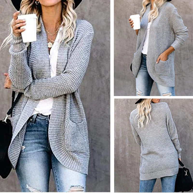 Fashion Women Cardigan Autumn Harajuku Knitted Sweater Basic Jacket Ropa Mujer Outerwear Thin Coat Streetwear New Woman Clothing