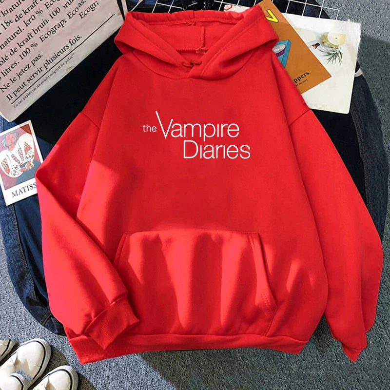 New The Vampire Diaries Print Hoodie Women Men Casual Tops Autumn And Winter Sweatshirts Long Sleeve Harajuku Pullover