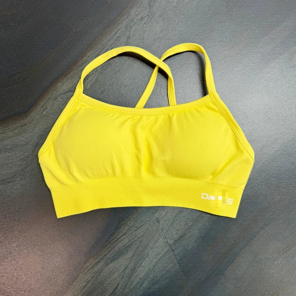 Dynamic Backless Sports Bra With Logo Women Seamless Yoga Top Bra Medium Support Padded Gym Crop Top Stretchy Fitness Sports Top