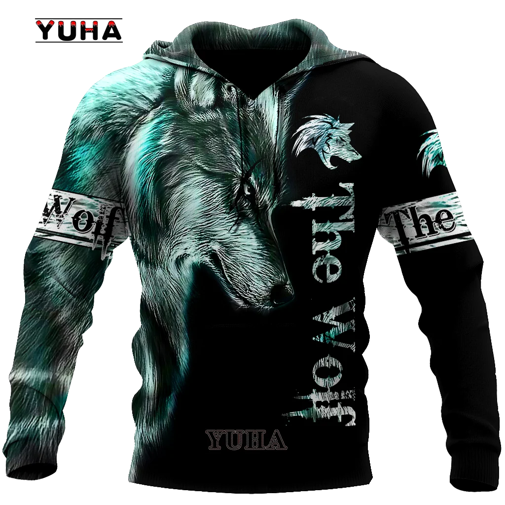 New Wolf Tattoo Vegvisir Black White 3D All Over Printed Men's Hoodie & Sweatshirt Unisex Casual Autumn Tracksuits