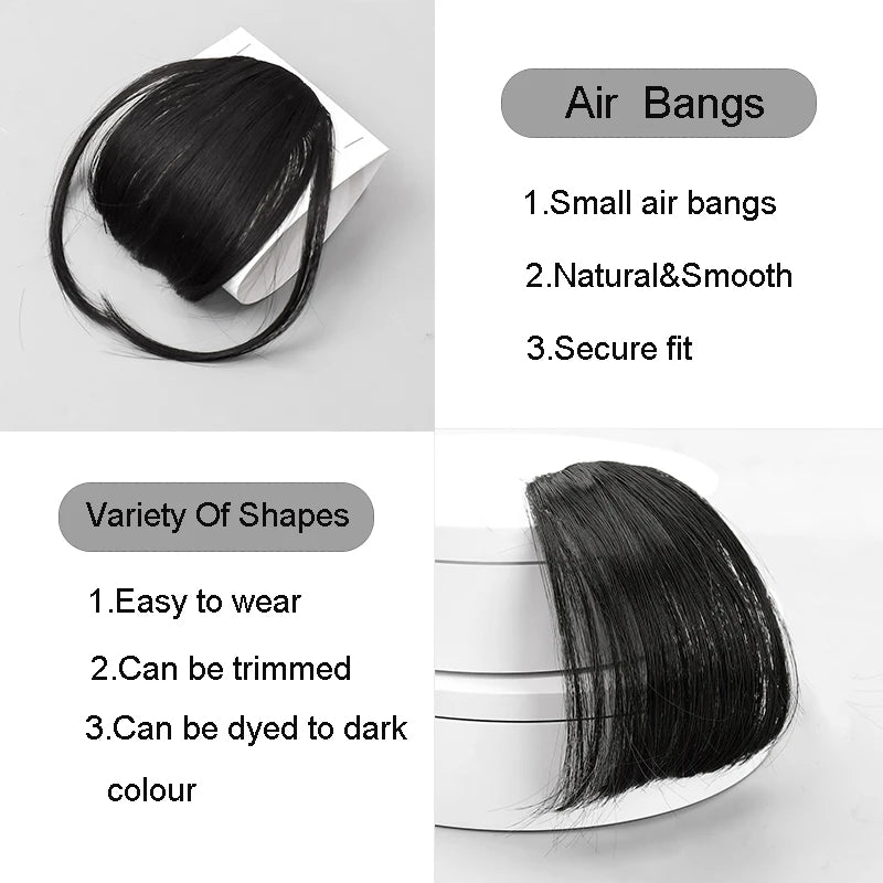 MANWEI Synthetic Wig Air bangs Women Natural Short Brown Blond Black Fake Hair Fringe Extension