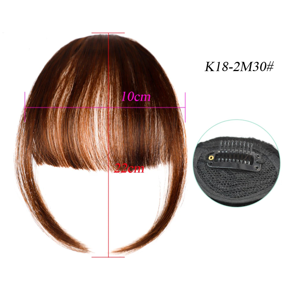 Synthetic Air Bangs Natural Short Brown Black Fake Hair Fringe Extension 1 Clip In Hairpieces Accessories For Women Girl