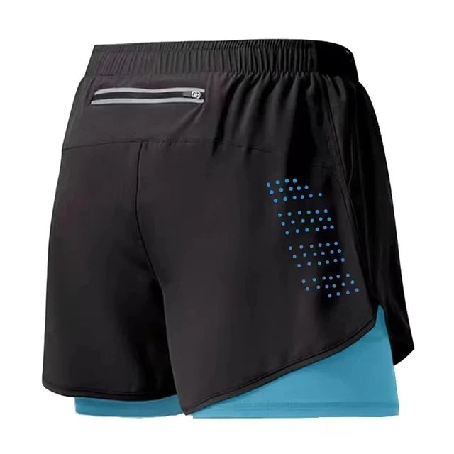 2024 Running Shorts Sportswear 2 in 1 Training Short Pant Summer Double-deck Beach Homme Jogging Clothing Gym Sport Shorts Men