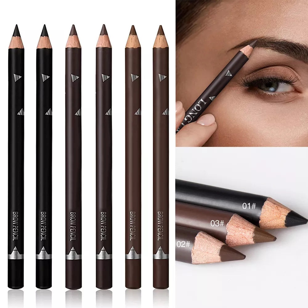 6/12Pcs Eye Brow Pencil Waterproof Professional Women Eye Makeup Pen Easy Color Natural Black Brown Cosmetic Beauty Eyebrow Tool