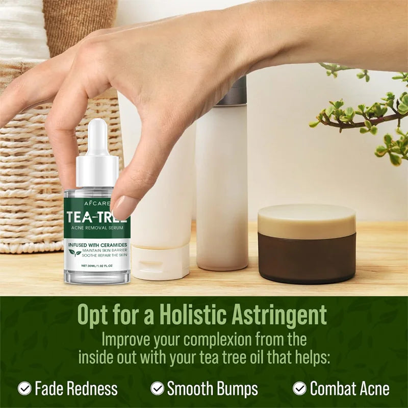 Acne Tea Tree Serum Relief Vegan Non-Sticky Clear Balanced Skin for Soothing Calming Irritated Moisturizing Skin Care Product