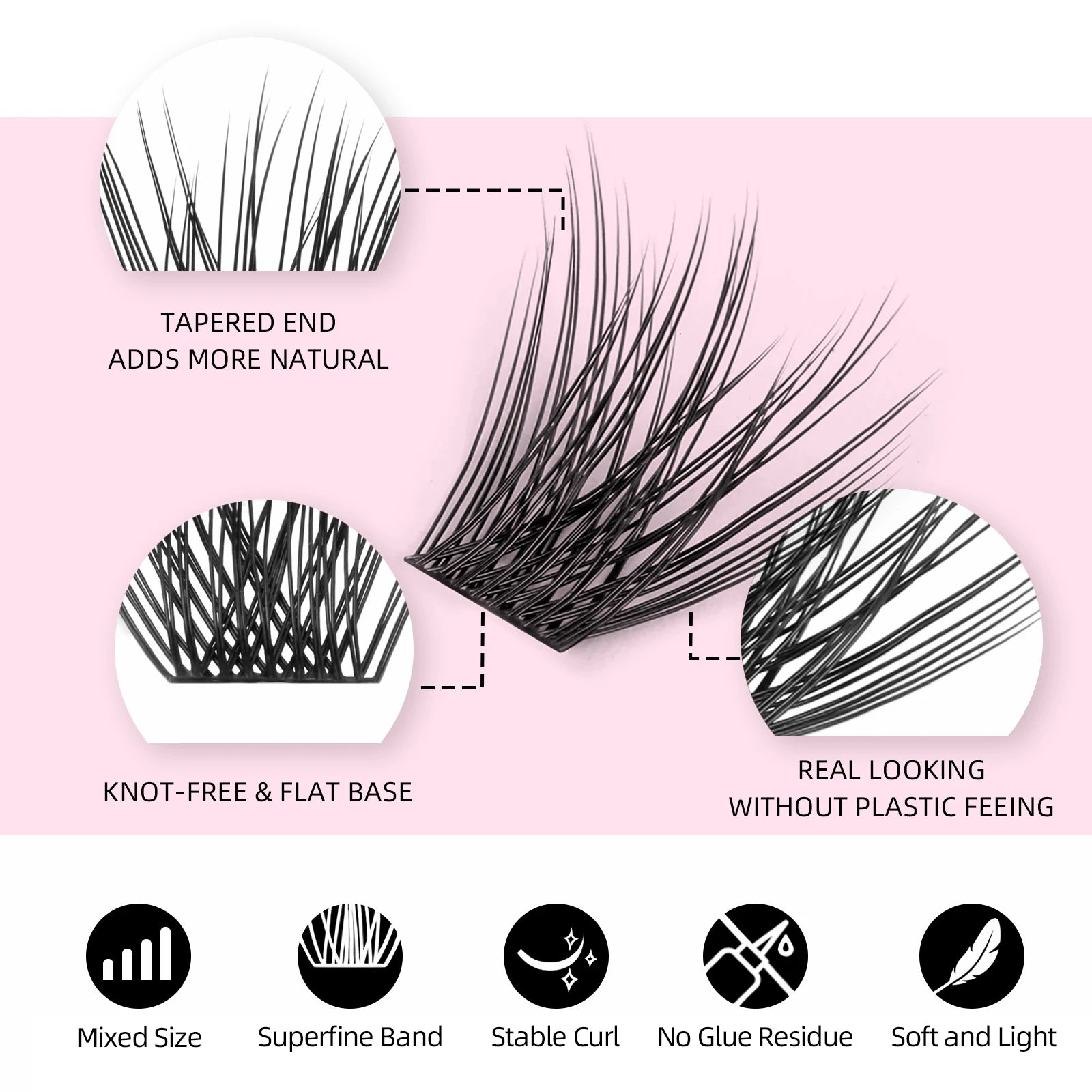 12Lines YUANZHIJIE Segmented Faux Individual Eyelashes Kit lash Strip Easy to Makeup at Home High-end Quality Lashes Extension