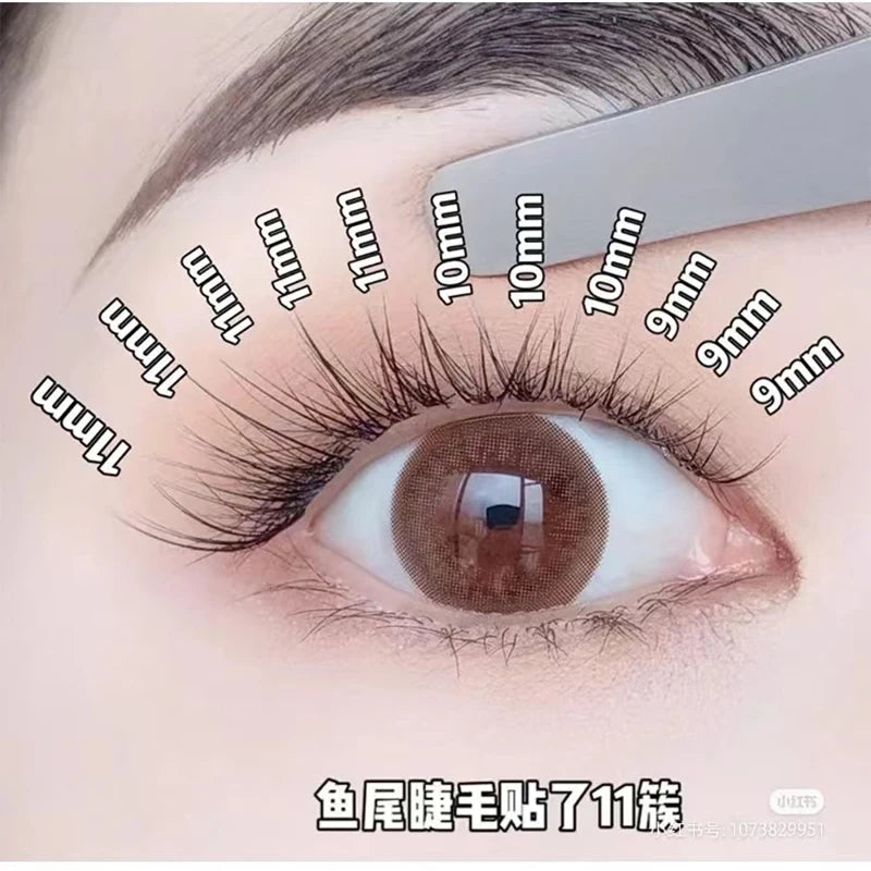 120 Pcs/Box Premium Mink Individual Dovetail Eyelash Extension Natural 3D Cluster Eyelashes Professional Makeup Flared Lashes