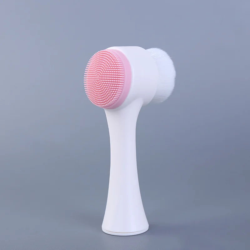 Silicone Face Cleansing Brush Double-Sided Facial Cleanser Blackhead Removal Pore Cleaner Exfoliator Face Scrub Skin Care Tool