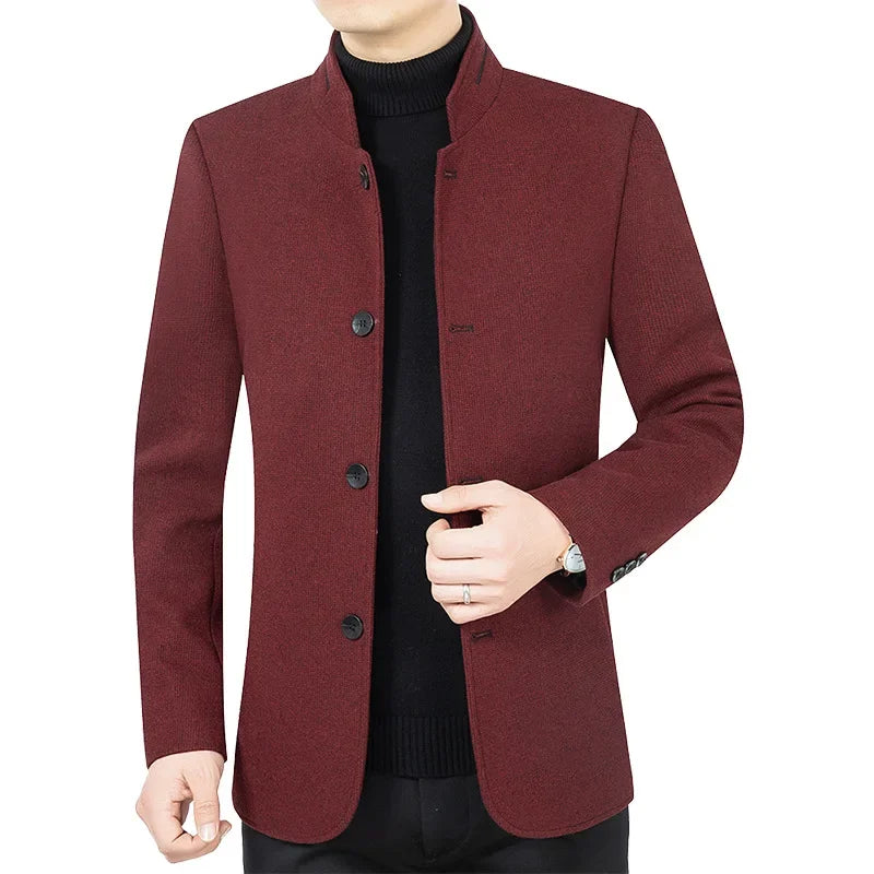 New Autumn Men Woolen Blazers Jackets Business Casual Suits Coats Woolen Blends Male Slim Fit Blazers Suits Coats Men's Clothing