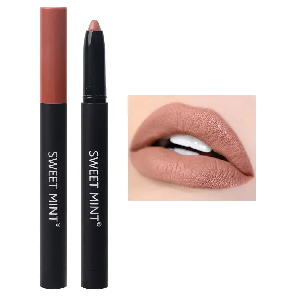 Nude Brown Lipliner Pen Waterproof Sexy Red Matte Contour Tint Lipstick Lasting Non-stick Cup Lipliner Pen Lips Makeup Cosmetic