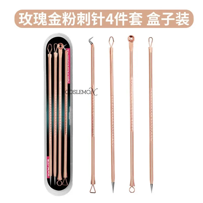 4pcs/set Blackhead Remover Professional Acne Pimple Blemish Beauty Women Skin Care Facial Cleaning Face Skin Care Tool Kit