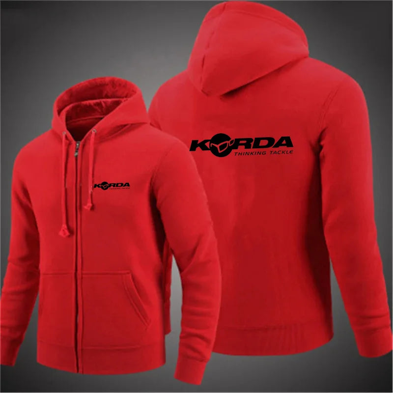 2024 Men's Korda Inspired Tribute Casual Zipper Hoodies Coats Fishing Carp Sweatshirts Jacket Tracksuit Fashion Comfortable Tops