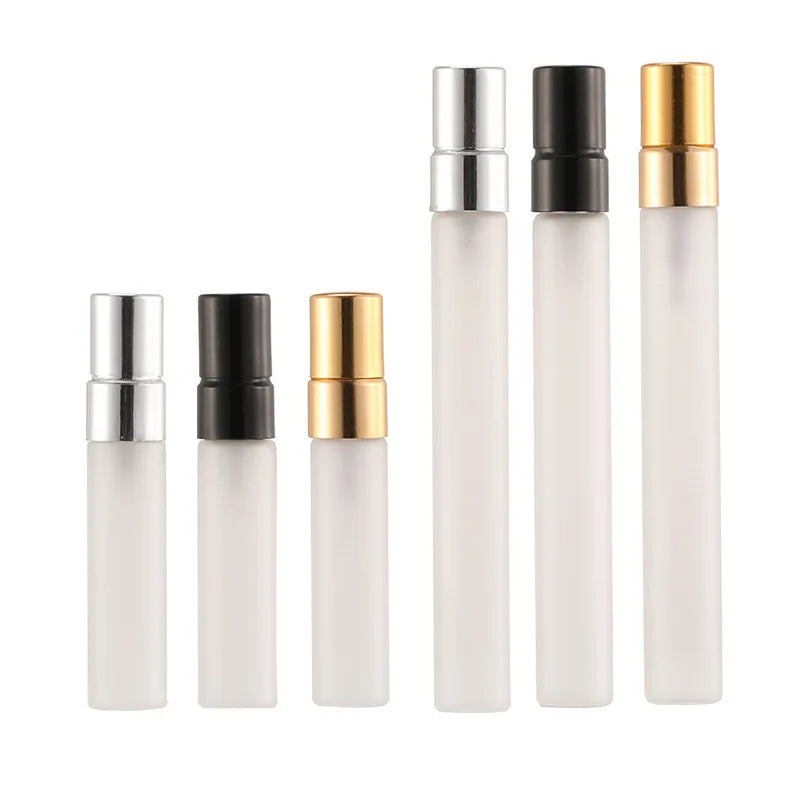 5ml 10ml Clear Frosted Glass Perfume Bottle Spray Atomizer Empty Sample Vials Refillable Mini Sprayer Bottle