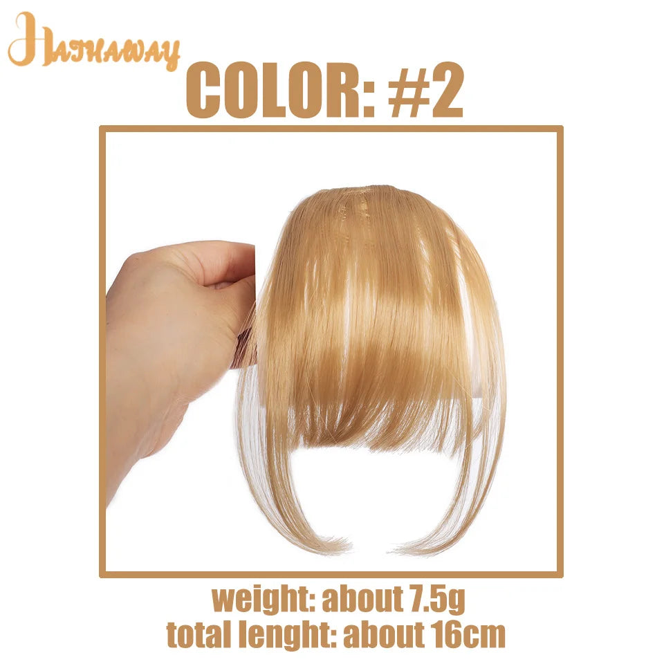 Synthetic Straight bangs  Air bangs Hair Extension Natural Hair Bangs For Women False Bang Black Daily Brown Woman Daily Wear