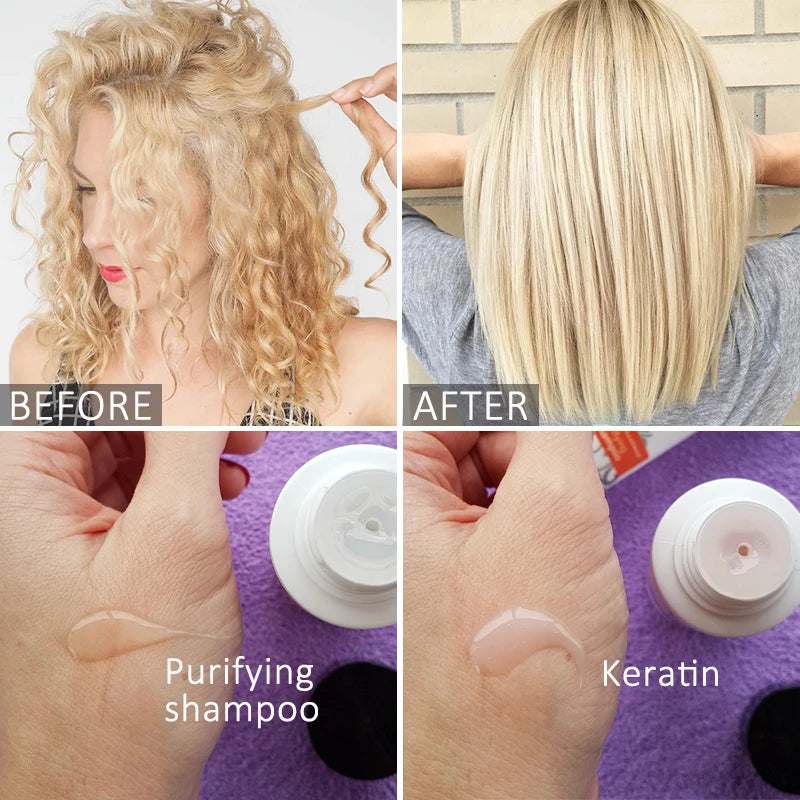 PURC Smoothing Shampoo Conditioner Professional Keratin Hair Treatment Nourishes Dry Repair Damaged Moisturizing Hair Care