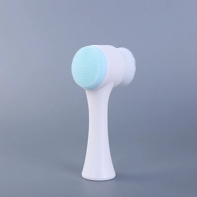 Silicone Face Cleansing Brush Double-Sided Facial Cleanser Blackhead Removal Pore Cleaner Exfoliator Face Scrub Skin Care Tool