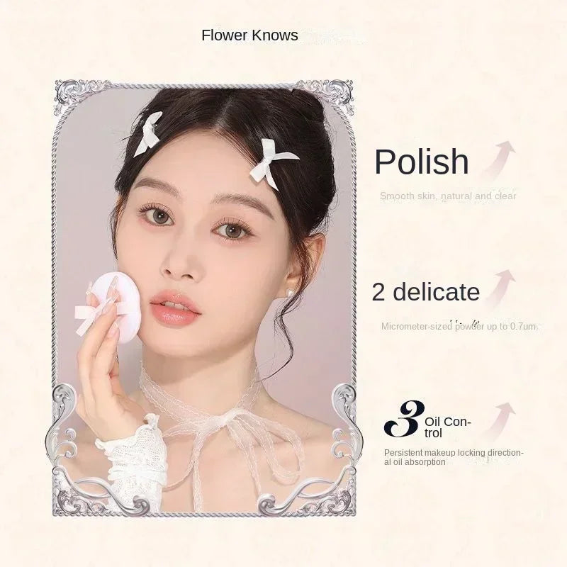 Flower Knows Swan Ballet Loose Powder Oil Control Long Lasting Fixing Matte Waterproof Sweatproof Fine Face Luxury Makeup