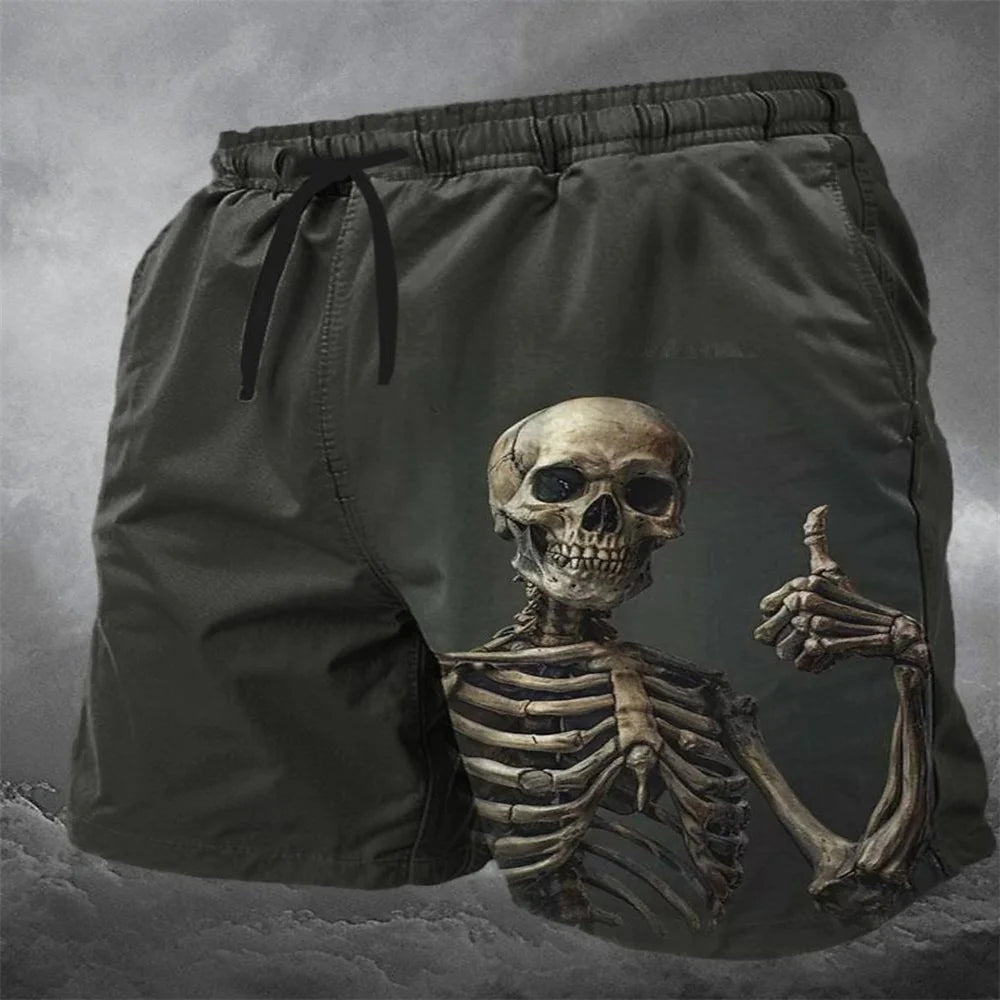 Summer Skull 3D Print Beach Shorts Men's Casual Fashion Board Shorts Male Swimming Trunks Kids Short Pants Man Swimsuit Clothing