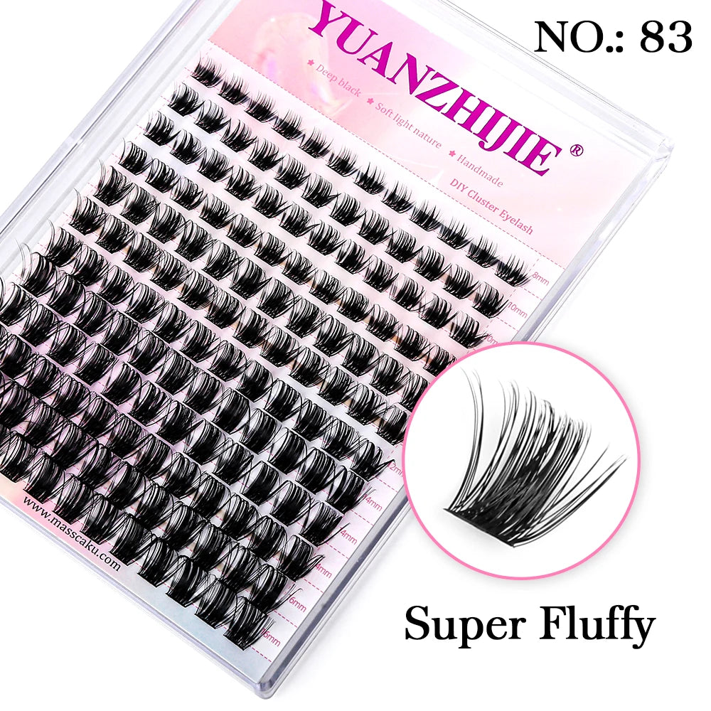 12Lines YUANZHIJIE Segmented Faux Individual Eyelashes Kit lash Strip Easy to Makeup at Home High-end Quality Lashes Extension