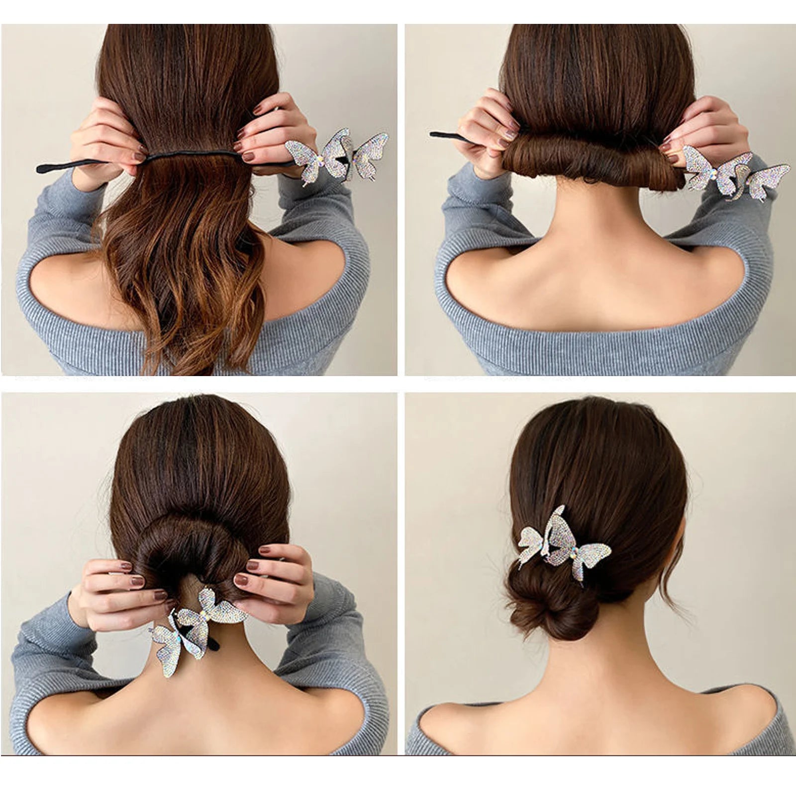 Korean Butterfly Hair Bun Maker Women Hair Accessories DIY Hair Braider Tool Hairpins Twist Hair Clips Girls Styling Tools