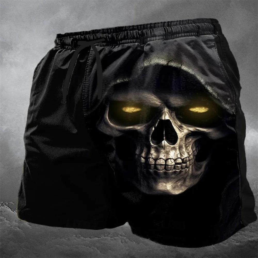 Summer Skull 3D Print Beach Shorts Men's Casual Fashion Board Shorts Male Swimming Trunks Kids Short Pants Man Swimsuit Clothing