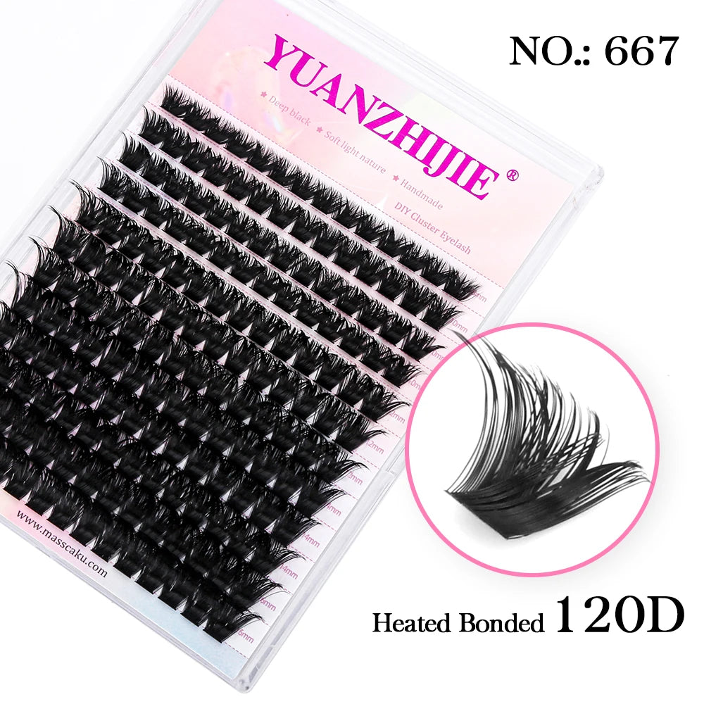 12Lines YUANZHIJIE Segmented Faux Individual Eyelashes Kit lash Strip Easy to Makeup at Home High-end Quality Lashes Extension