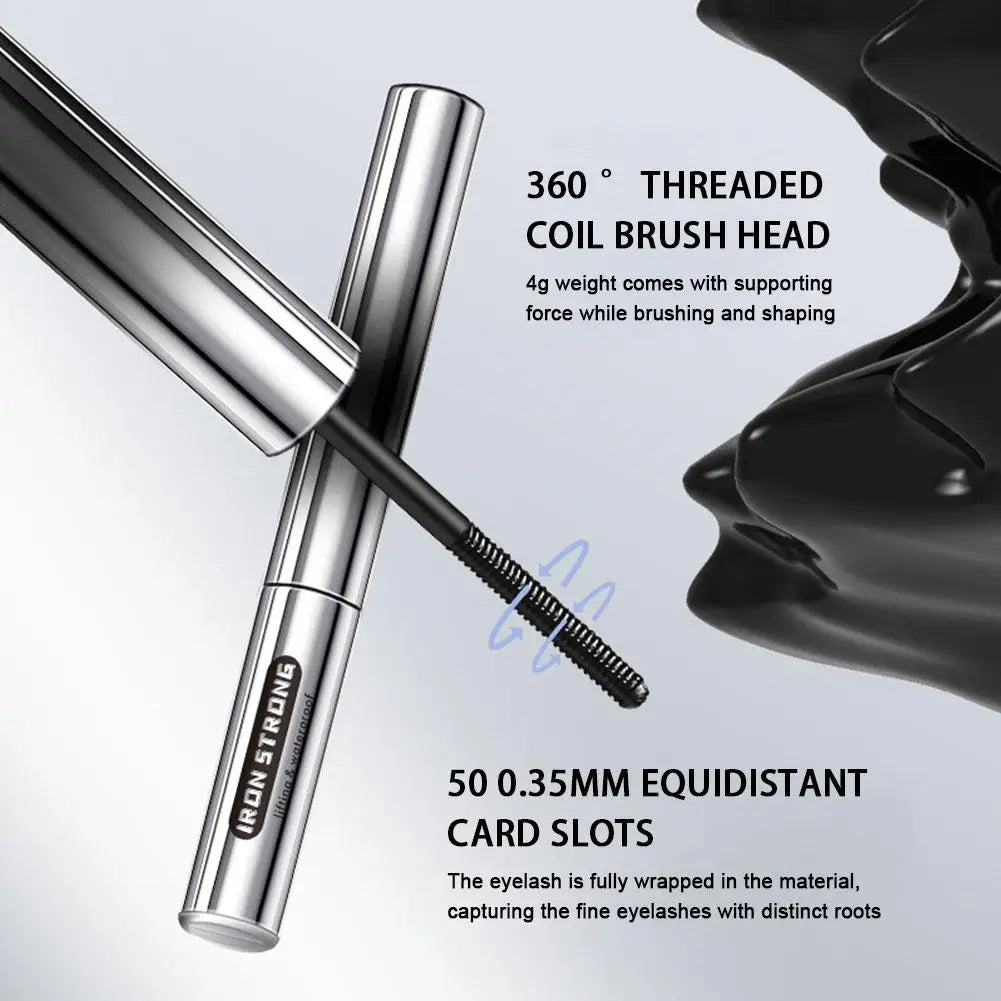 NEW High-Premium Black Metal Bar Type Head Mascara 3D Lengthens Eyelashes Small Steel Tube Lash Mascara Non-smudge Makeup Gel