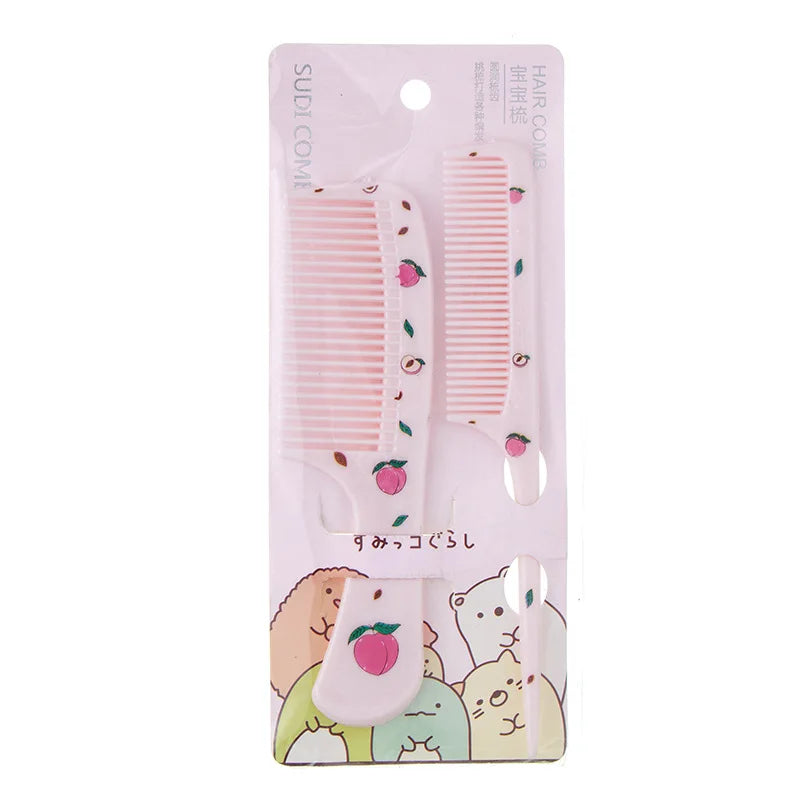 2pcs Hairdressing Comb Anti-static Pointed Tail Combs for Girls Children Cute Strawberry Fruit Women Hair Comb Styling Tool