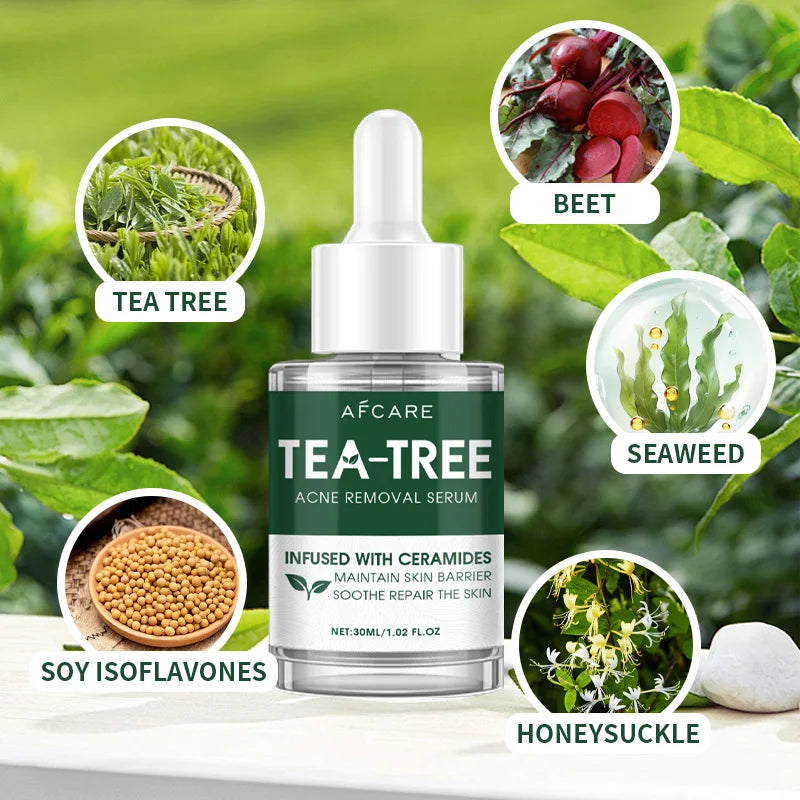 Acne Tea Tree Serum Relief Vegan Non-Sticky Clear Balanced Skin for Soothing Calming Irritated Moisturizing Skin Care Product