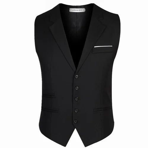 M-6XL Dress Vests For Men Slim Fit Mens Suit Vest Male Waistcoat Gilet Homme Casual Sleeveless Formal Business Jacket Plus Size