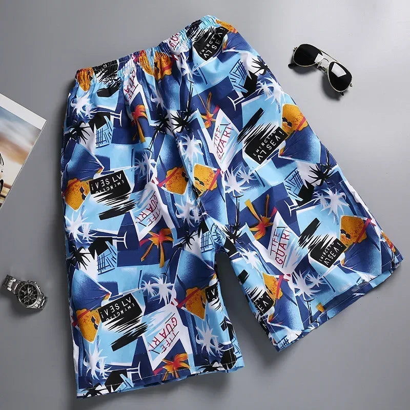 2023 NEW Summer Swim Shorts Plus Size For Men Flower Printed Beach Shorts Blue Borad Shorts gym Pants Swimming Surfing Dropship