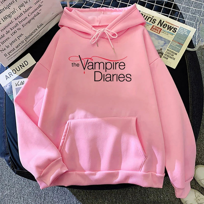 New The Vampire Diaries Print Hoodie Women Men Casual Tops Autumn And Winter Sweatshirts Long Sleeve Harajuku Pullover