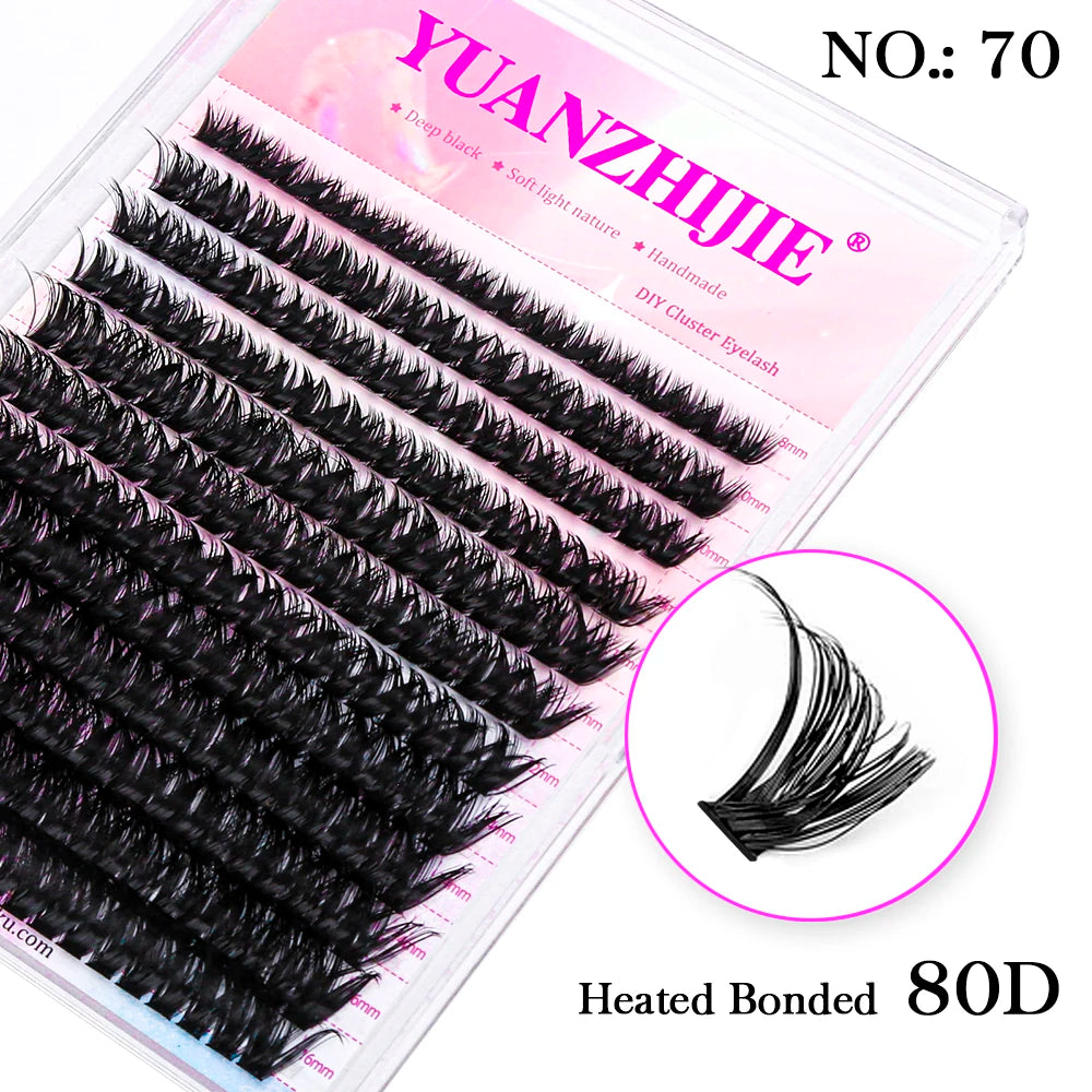 12Lines YUANZHIJIE Segmented Faux Individual Eyelashes Kit lash Strip Easy to Makeup at Home High-end Quality Lashes Extension