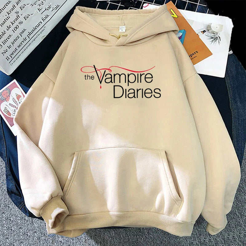 New The Vampire Diaries Print Hoodie Women Men Casual Tops Autumn And Winter Sweatshirts Long Sleeve Harajuku Pullover