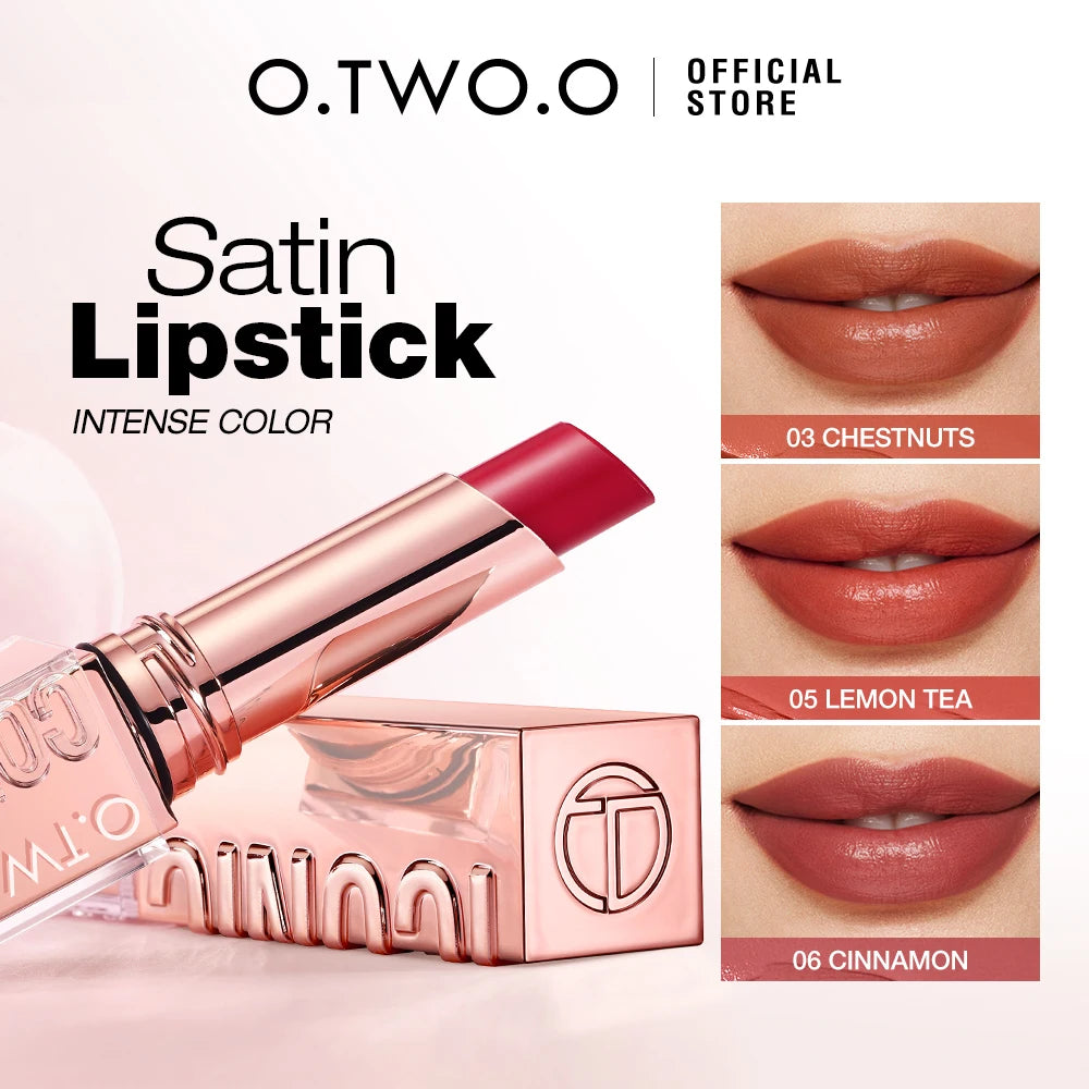 O.TWO.O Lipstick Lip Tint Moisturizing Nourishing Glow Lightweight Smooth Non-Sticky Refreshing Red High-shine Lipstick Makeup