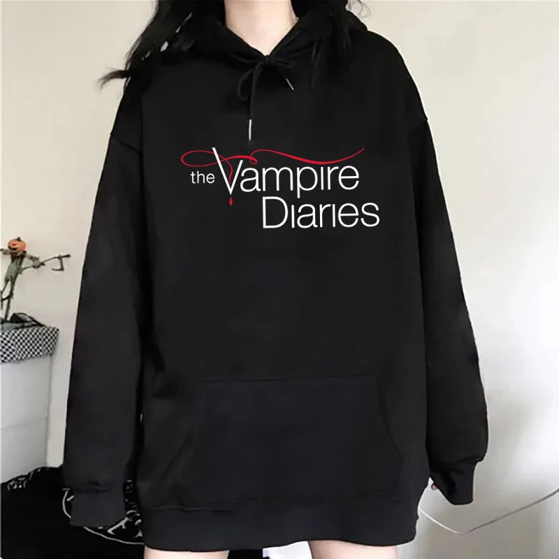 New The Vampire Diaries Print Hoodie Women Men Casual Tops Autumn And Winter Sweatshirts Long Sleeve Harajuku Pullover