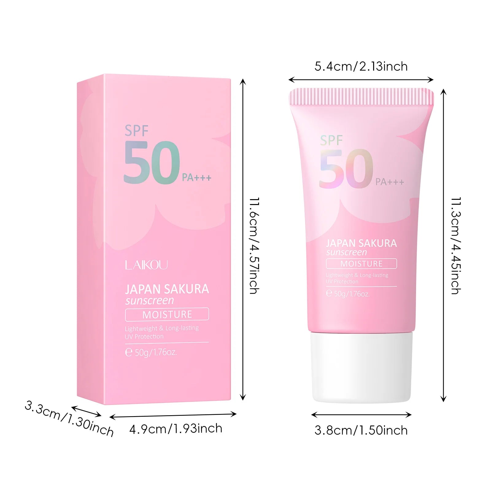 Sakura Sunscreen Cream Protector Facial Sun Block Spf50 Gel Isolation Lotion Cream Bleaching Creams Facial Moisturizer Repairing