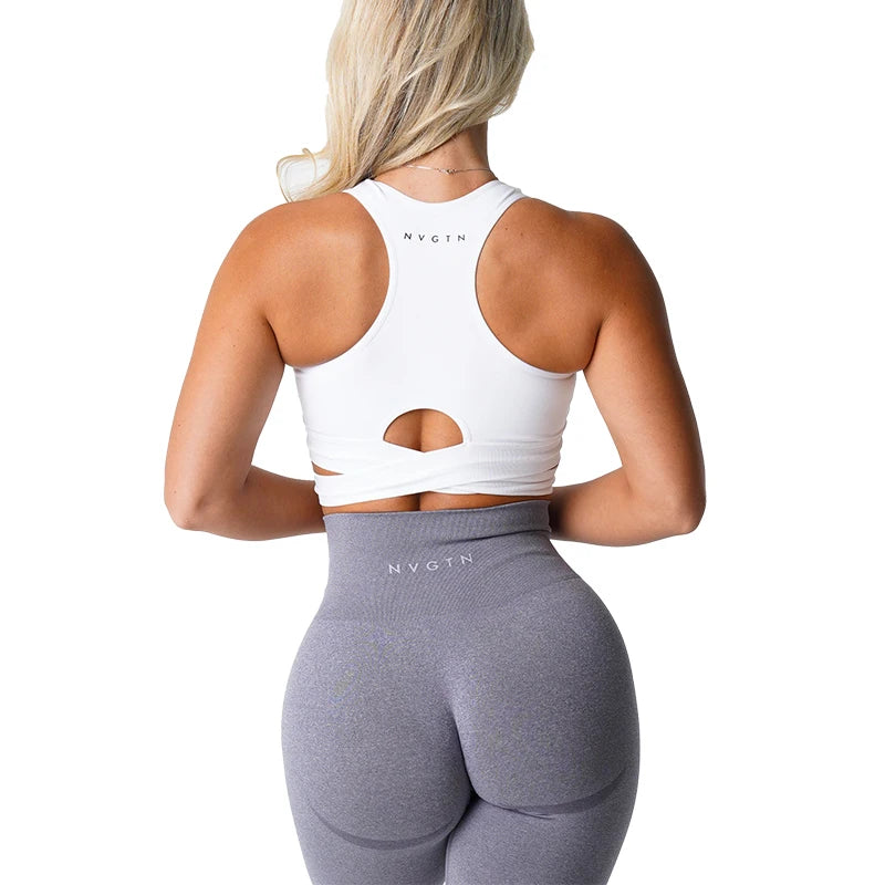 Nvgtn Seamless Sculpt Seamless Bra Top Spandex Woman Fitness Elastic Breathable Breast Enhancement Leisure Sports Underwear