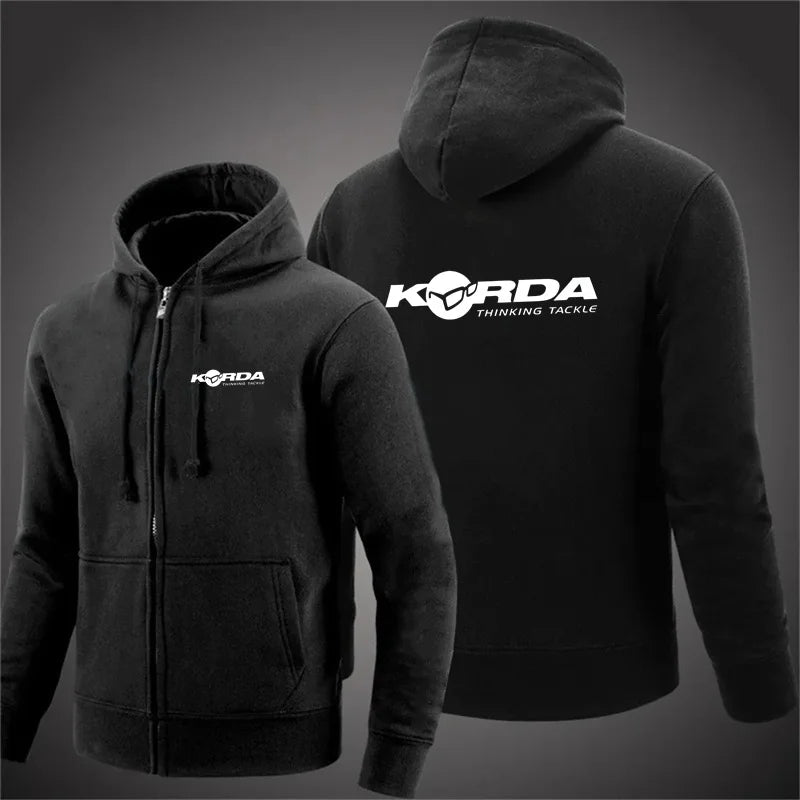 2024 Men's Korda Inspired Tribute Casual Zipper Hoodies Coats Fishing Carp Sweatshirts Jacket Tracksuit Fashion Comfortable Tops