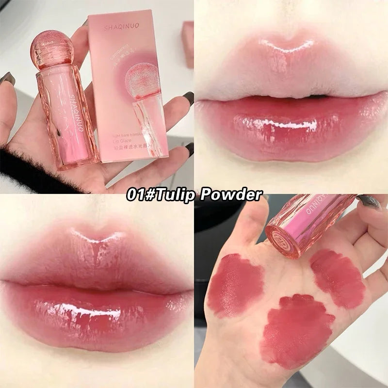 Mirror Lip Glaze Gloss Lasting Waterproof Non Stick Cup Bright Lipstick Lip Ink Tint Luxury Korean Nude Pink Makeup Cosmetics